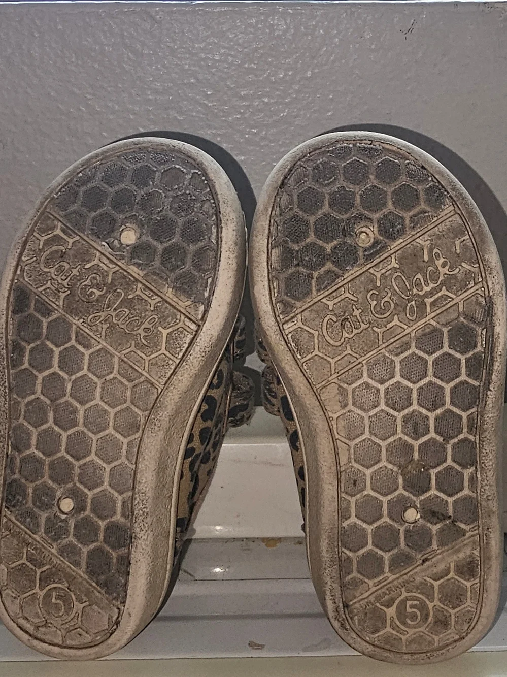 Kids Leopard Print Velcro Sneakers - Size 5